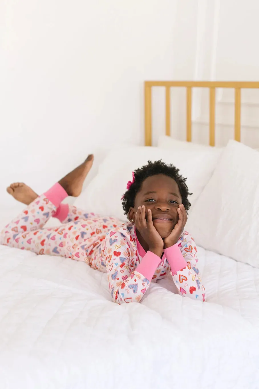 2 Piece Bamboo Pajama Set in Heart Felt