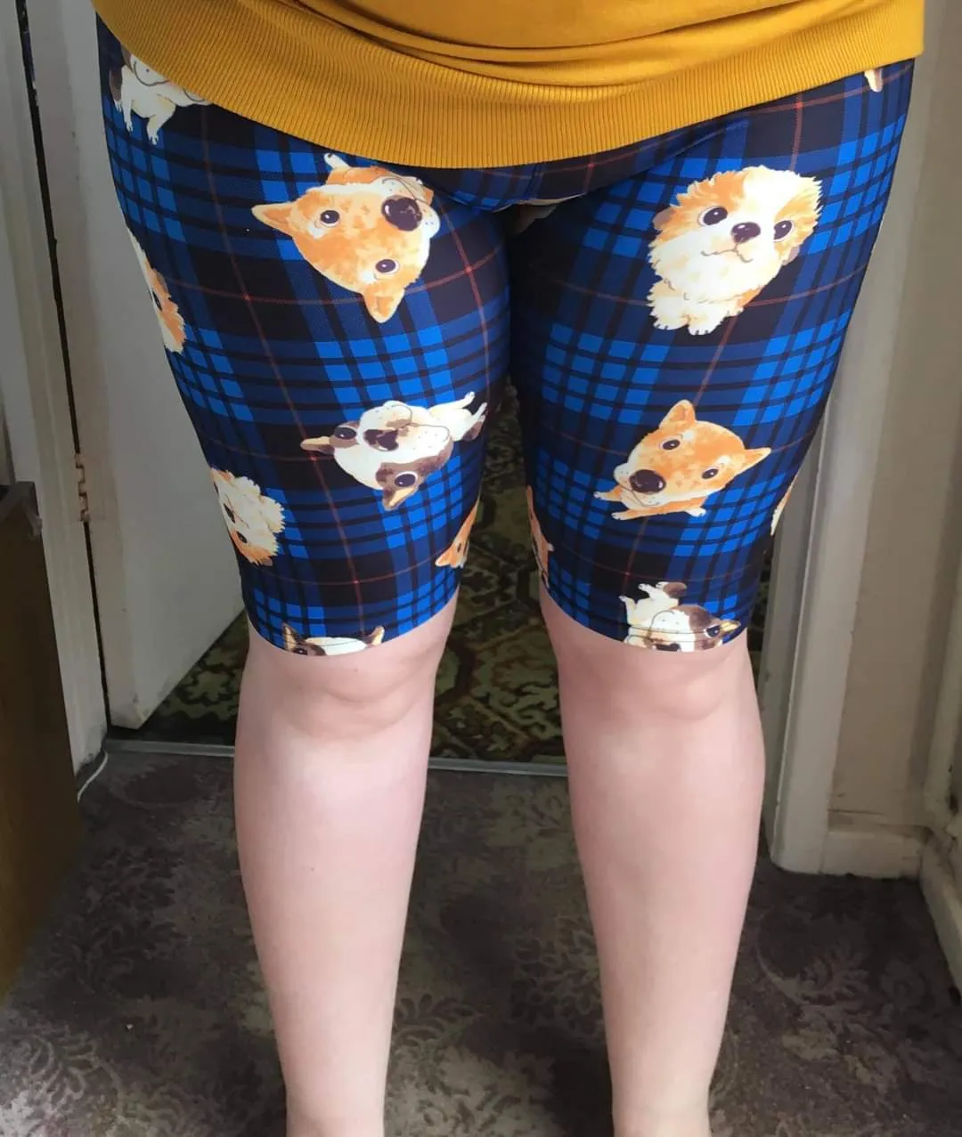 24/7 Biker Shorts - Dogs In Tartan