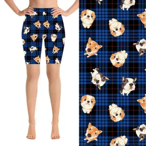 24/7 Biker Shorts - Dogs In Tartan