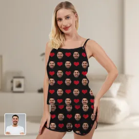 4FunGift® Women's Multi-Color Pajamas Red Love Couple Custom Special Gift