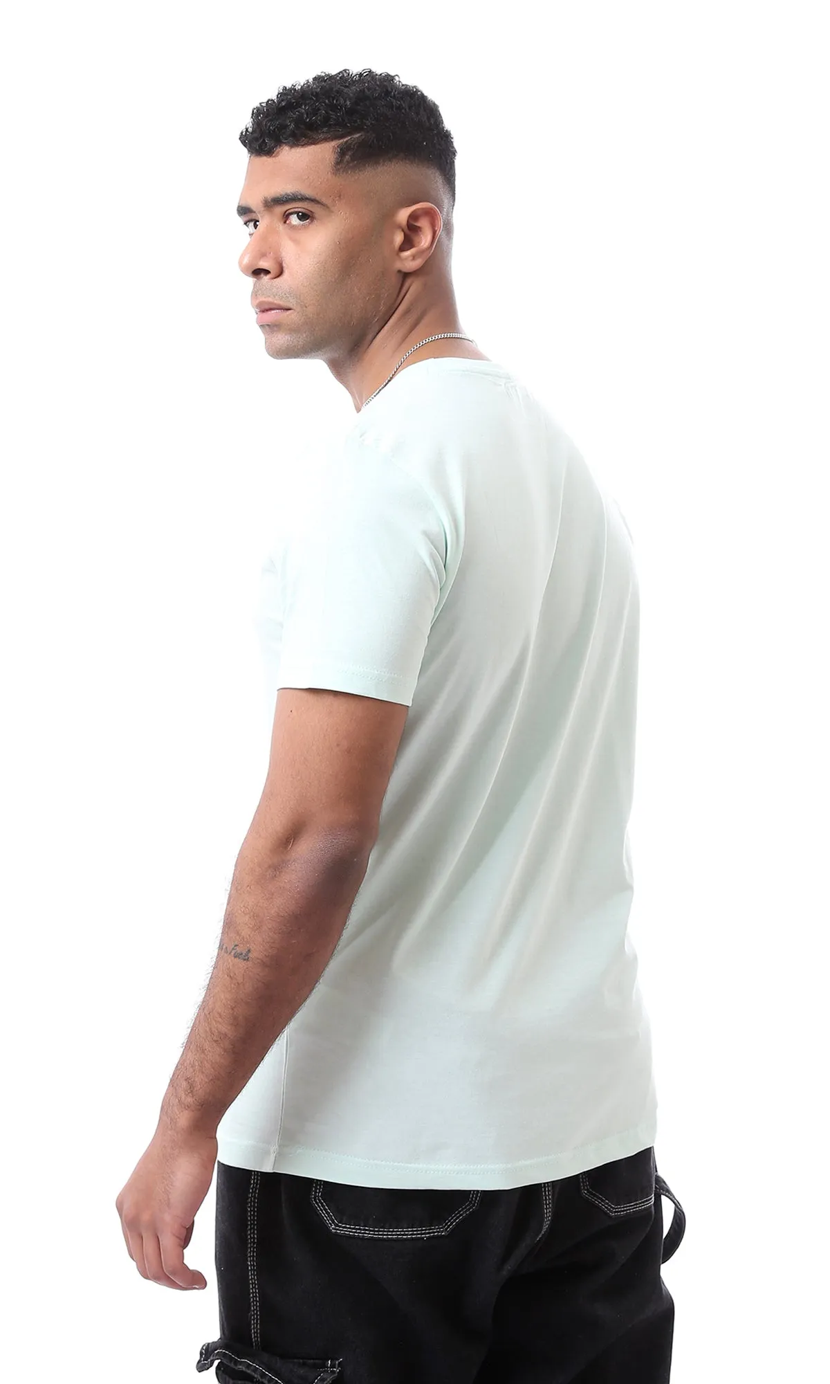 97736 Pastel Green Printed "Urban Street" Cotton Tee