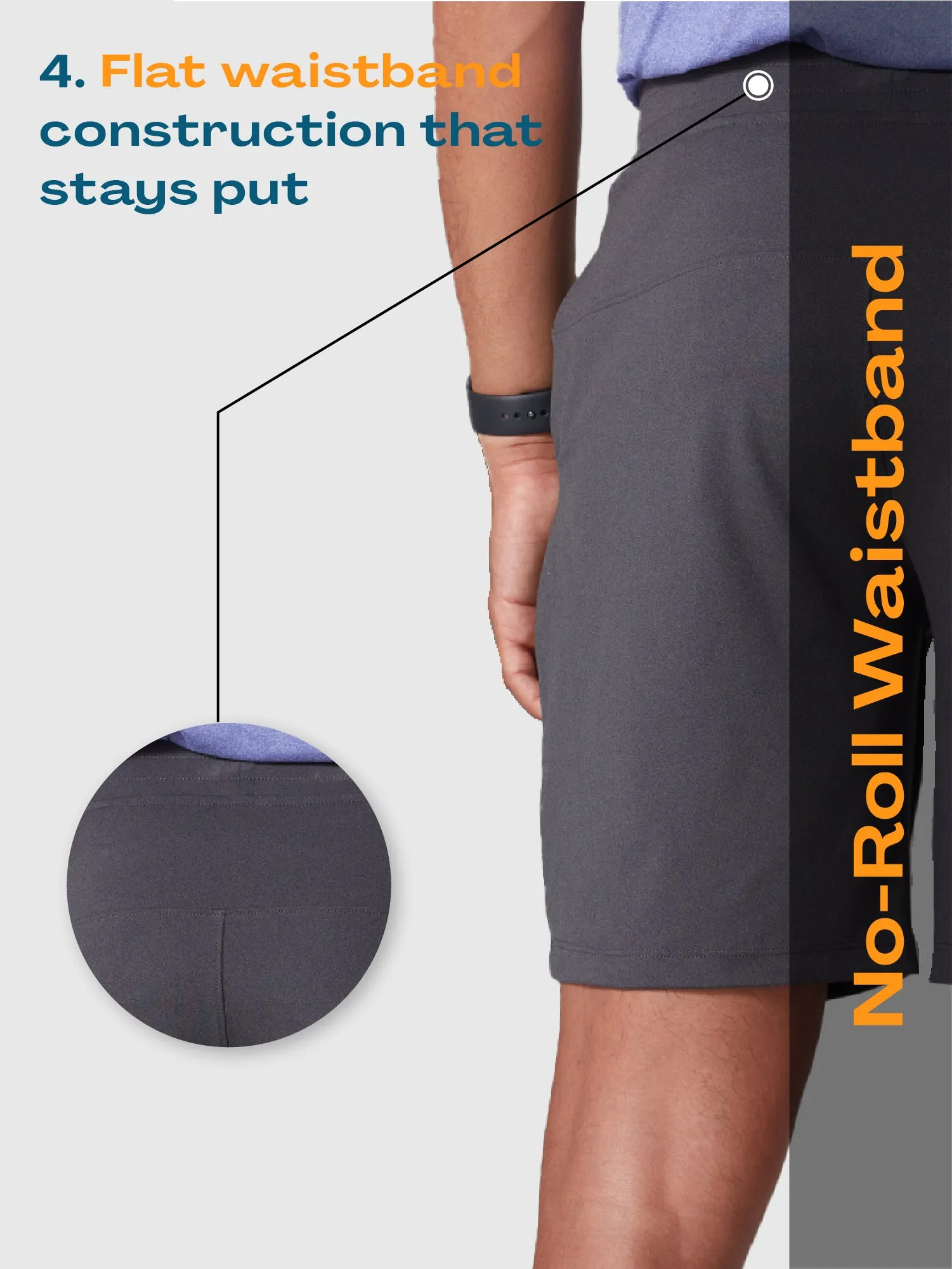 Active Sports Shorts 360° Stretch Charcoal