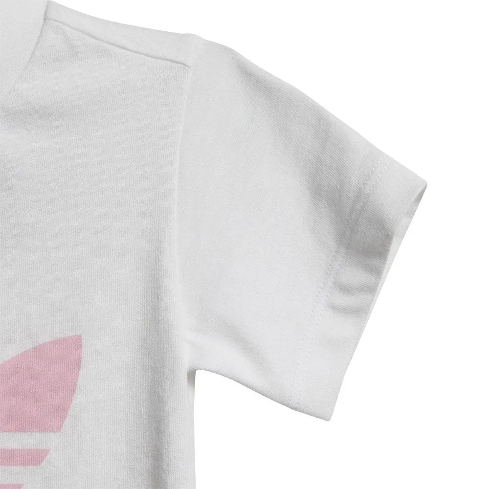 Adidas Trefoil Toddlers Shorts Tee Set White-Light Pink