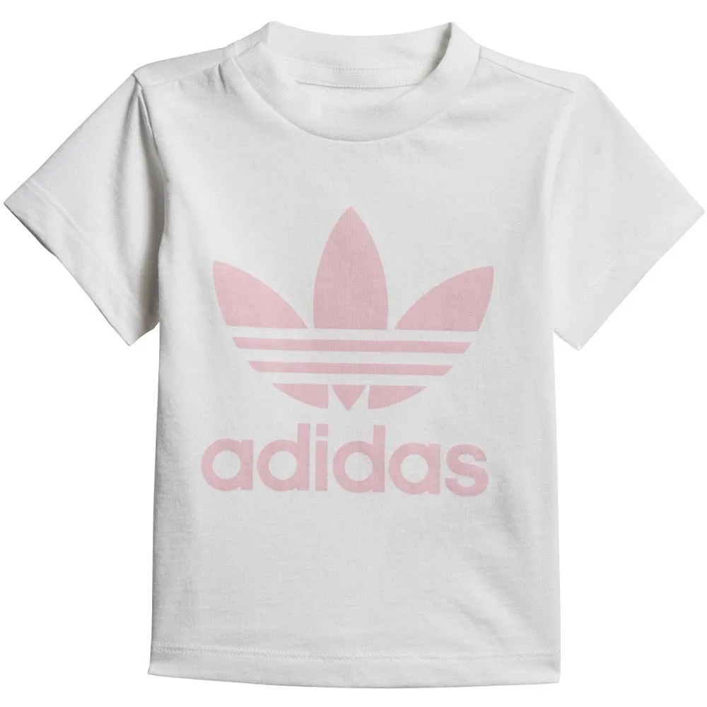 Adidas Trefoil Toddlers Shorts Tee Set White-Light Pink