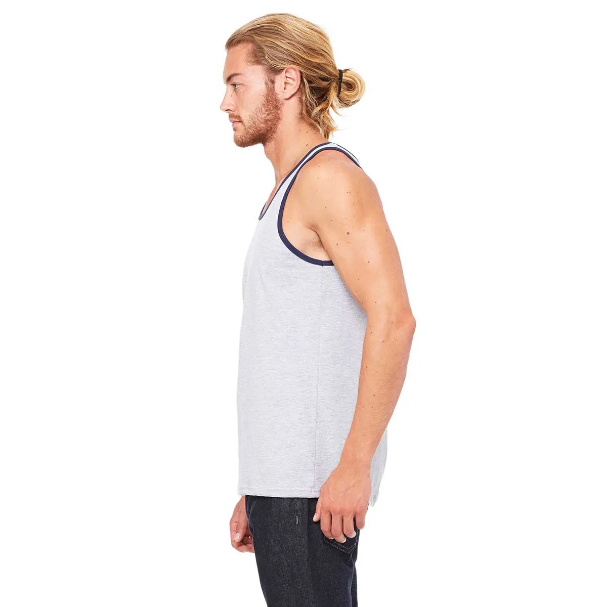 Bella   Canvas Unisex Athletic Heather/Navy Jersey Tank