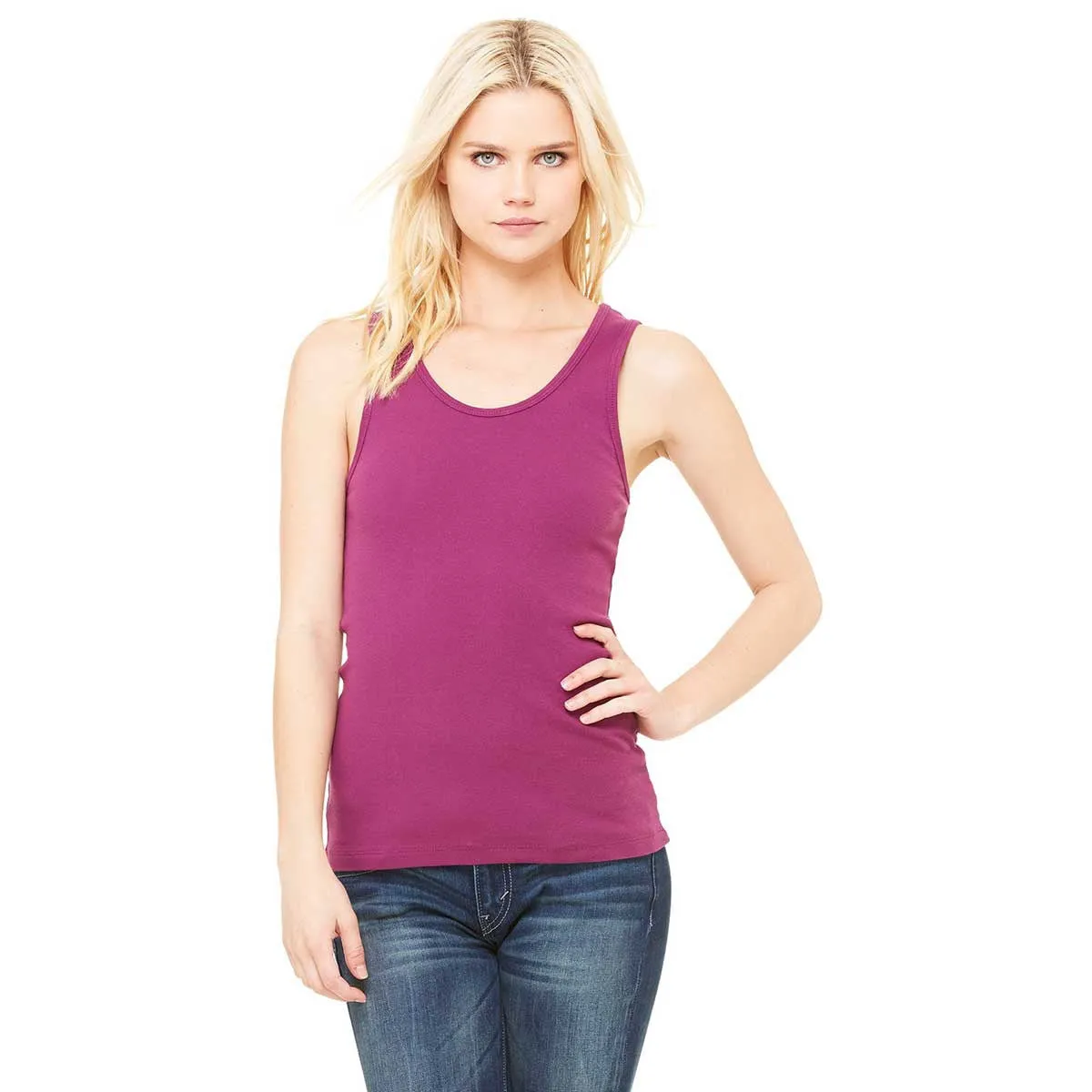Bella   Canvas Women's Currant Stretch Rib Tank