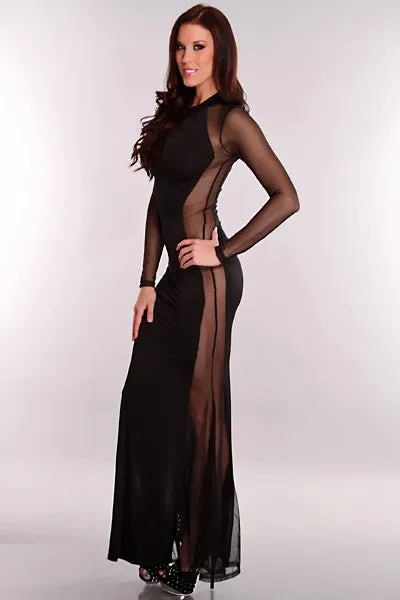 Black Sexy Side Cut Out Maxi Dress
