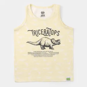 Boys Cotton Sando Dino All Over - Cream