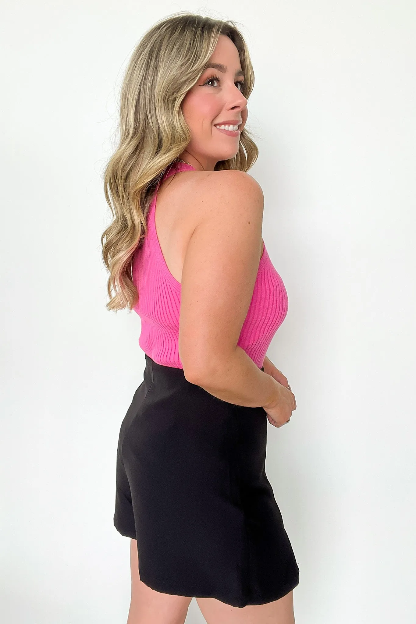 Brextin Mock Neck Ribbed Knit Tank Top - FINAL SALE