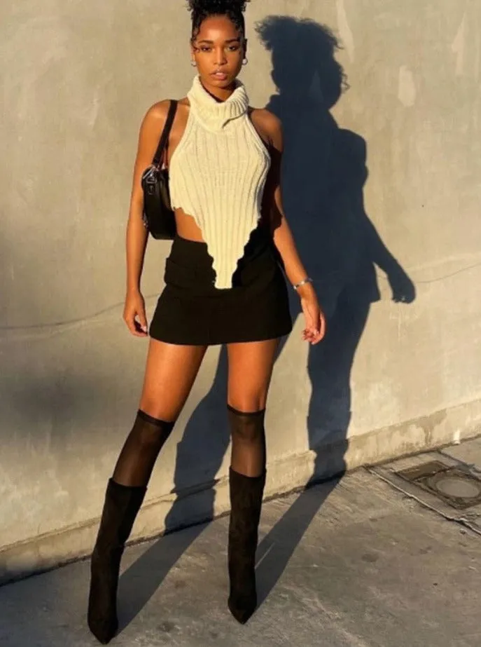 Cascading Turtleneck Sleeveless