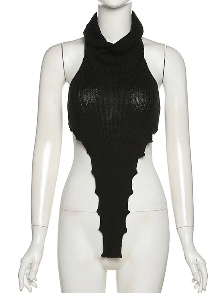 Cascading Turtleneck Sleeveless