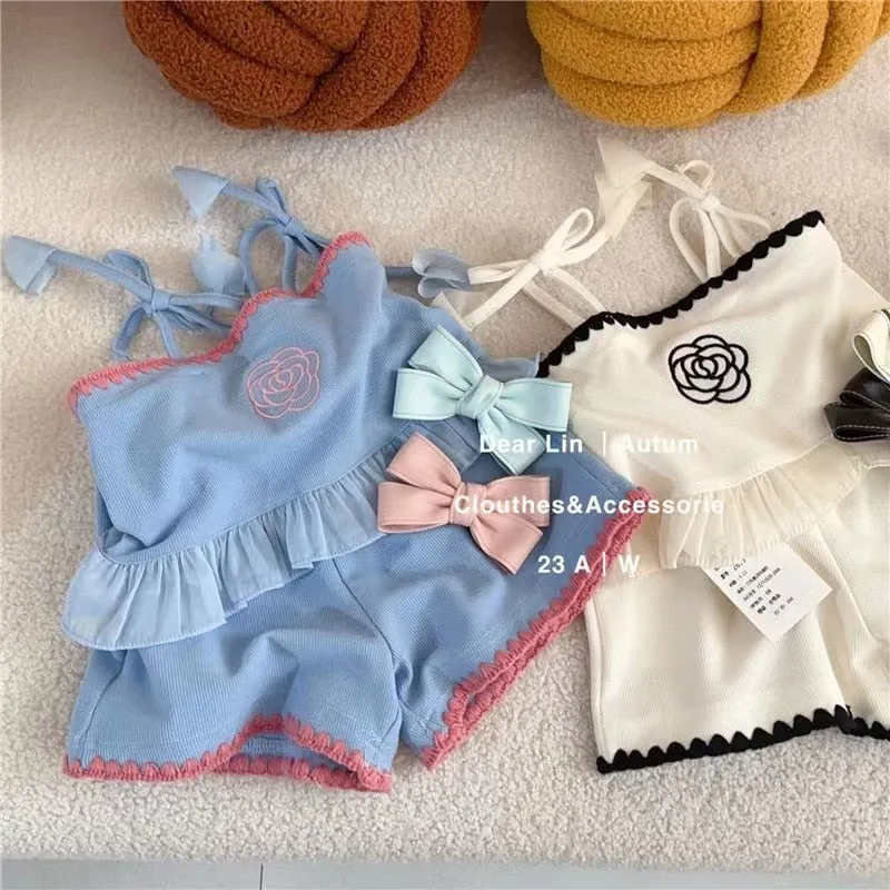 Chic Summer Sling Tank & Shorts Set for Girls