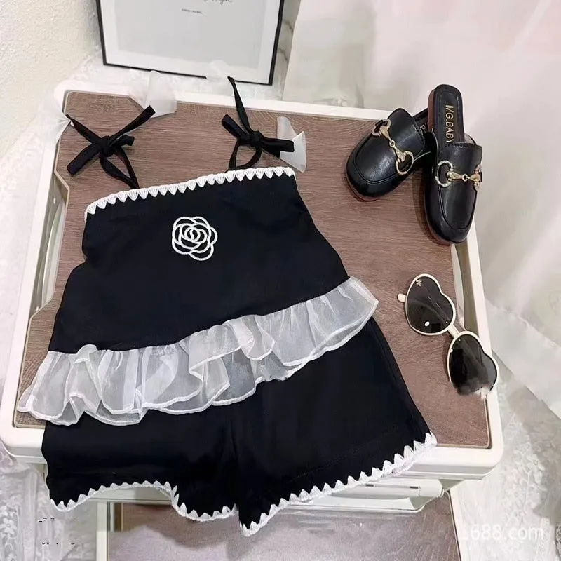 Chic Summer Sling Tank & Shorts Set for Girls