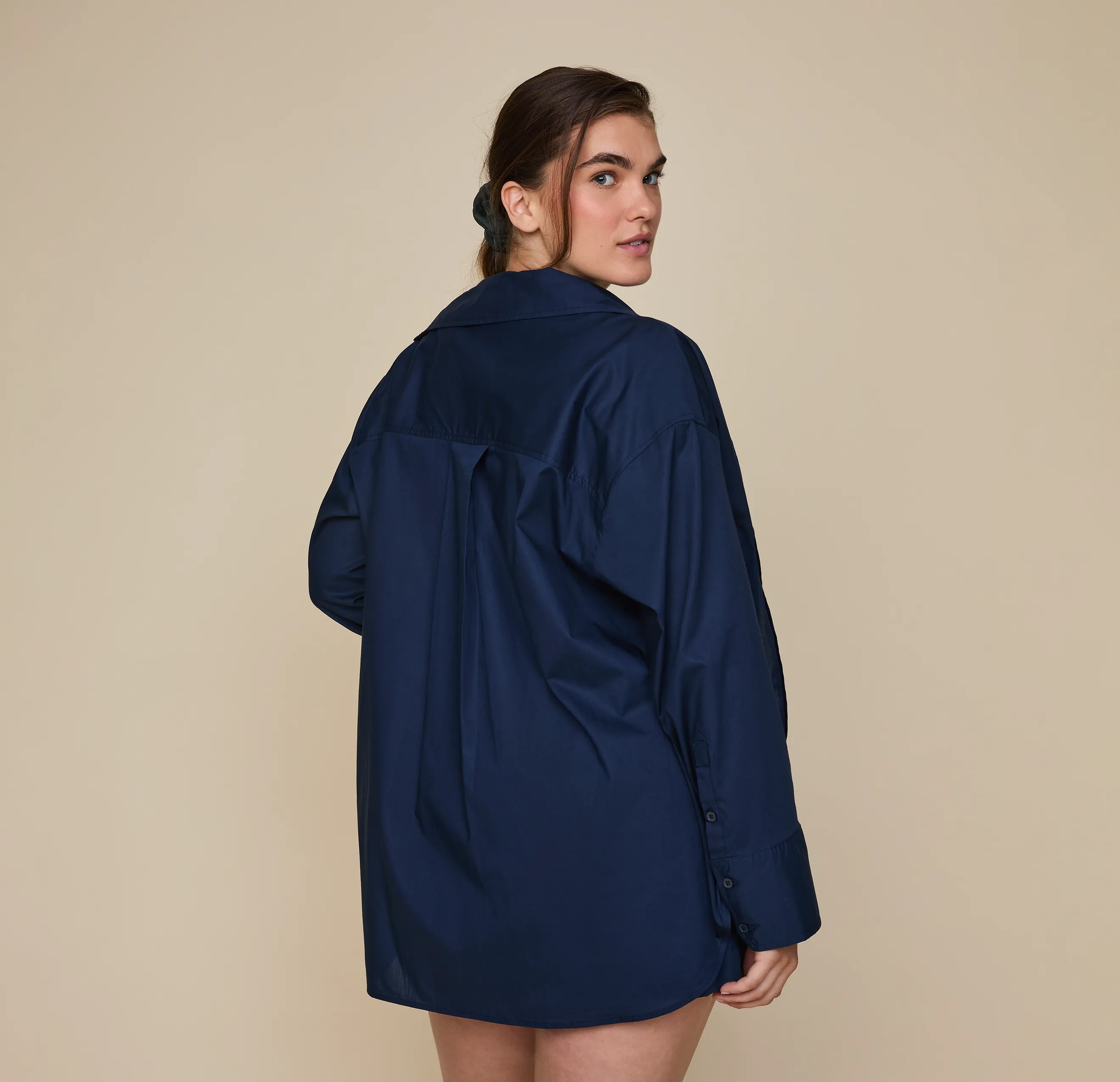 Classic Poplin Pajama Shirt - Midnight