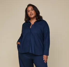 Classic Poplin Pajama Shirt - Midnight