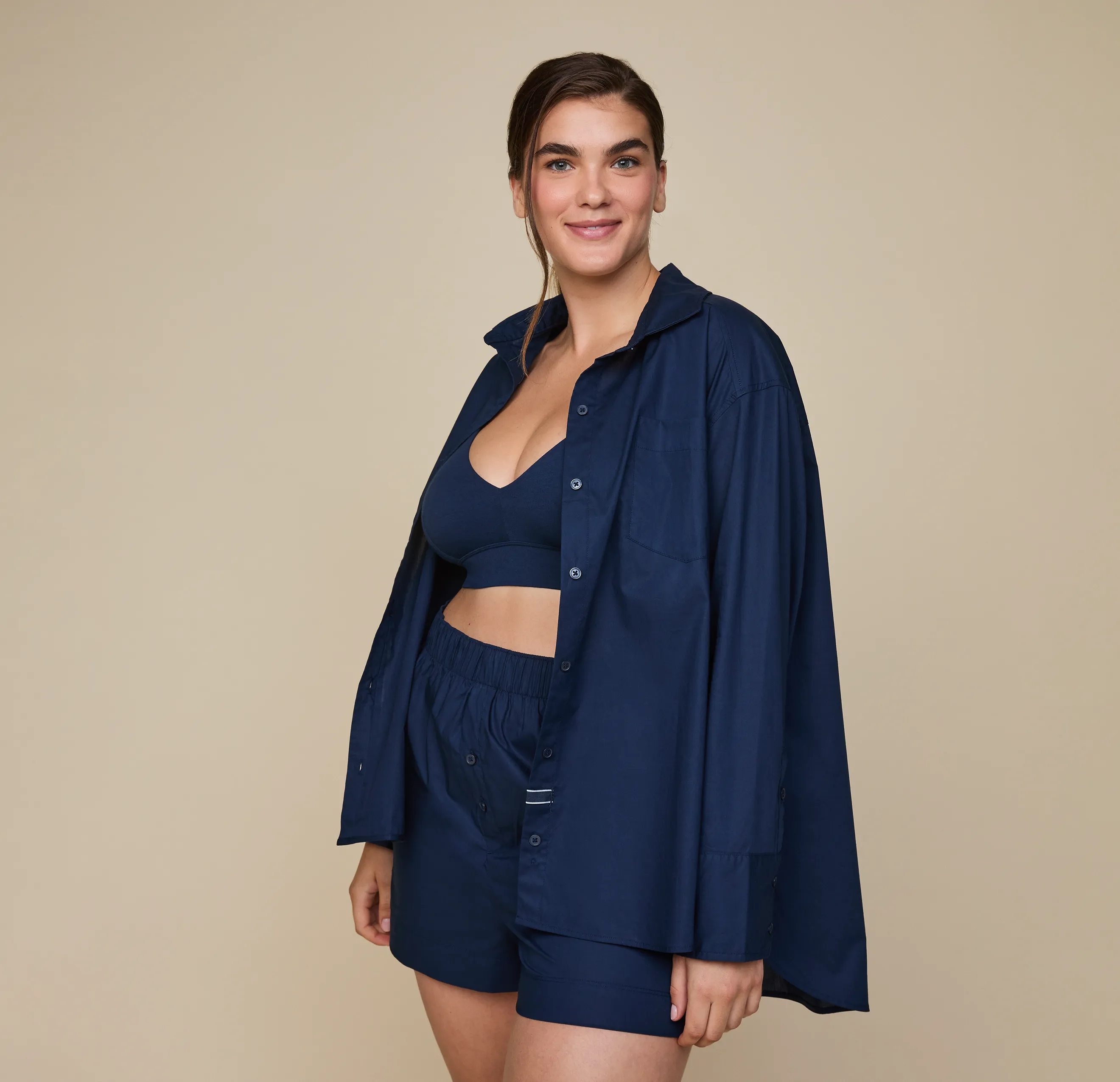 Classic Poplin Pajama Shirt - Midnight