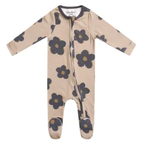Copper Pearl Gemma in Tan Zip-Up Footie Pajamas