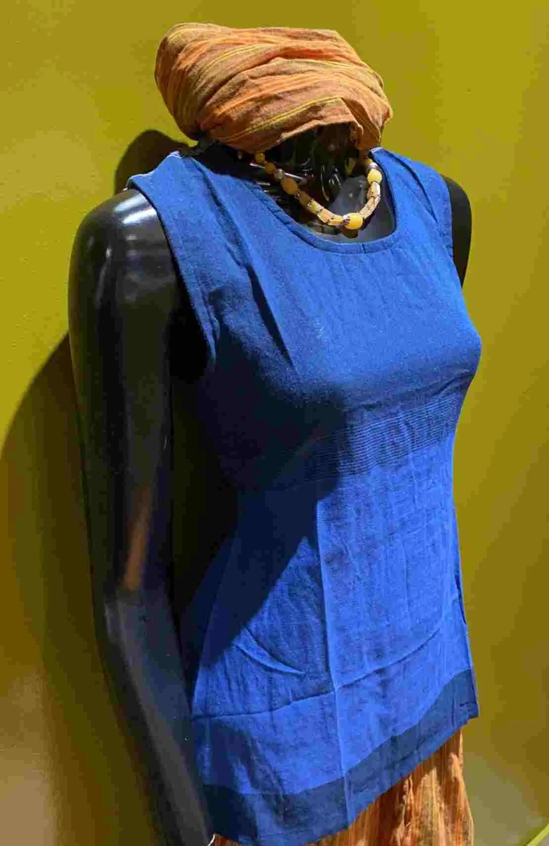 Cotton Wide Strap Tank Top - Tri Color