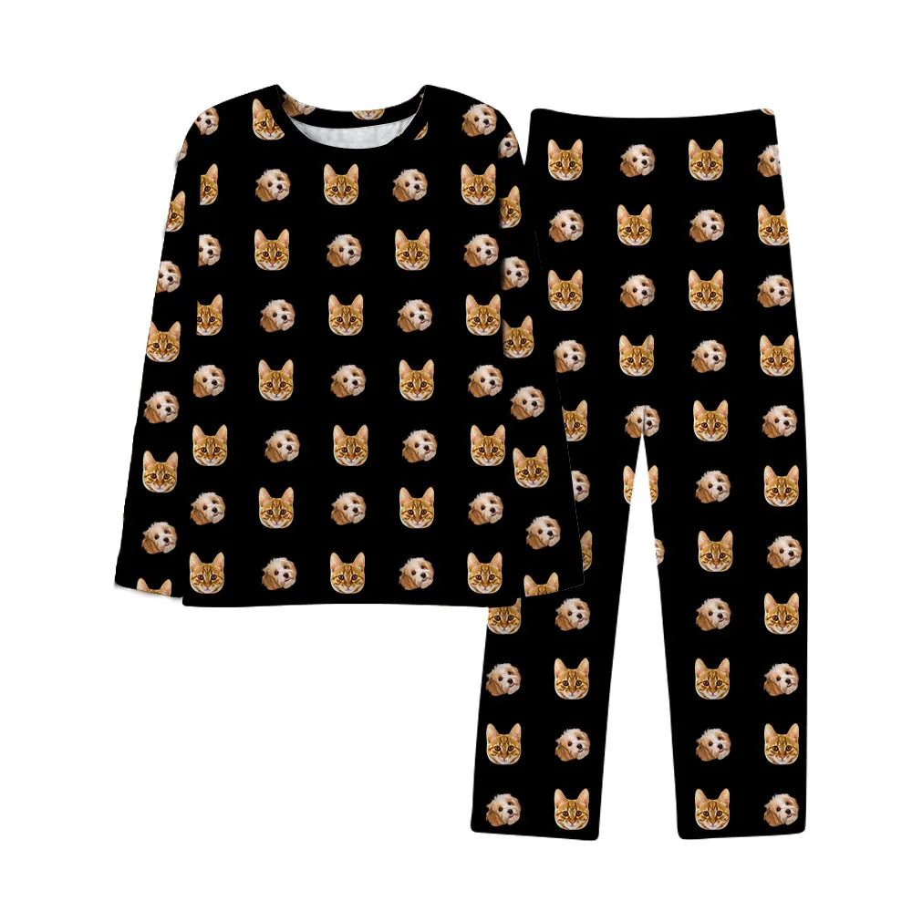 Custom Pets Face Pajamas Men's All Over Print Pajama Set for Pets Lover