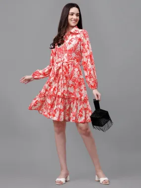 dresses for Women western wear floal red