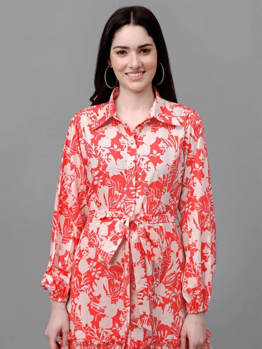 dresses for Women western wear floal red