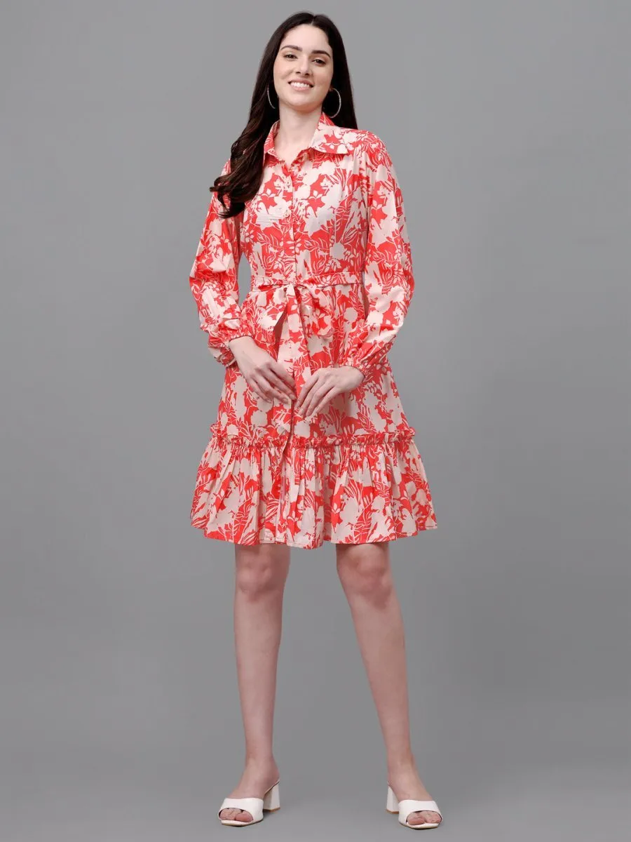 dresses for Women western wear floal red