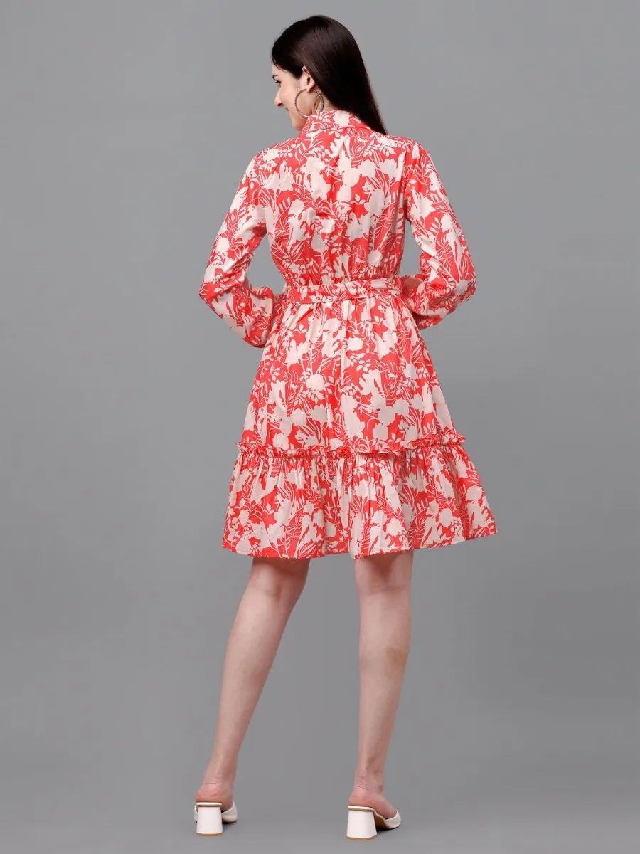 dresses for Women western wear floal red