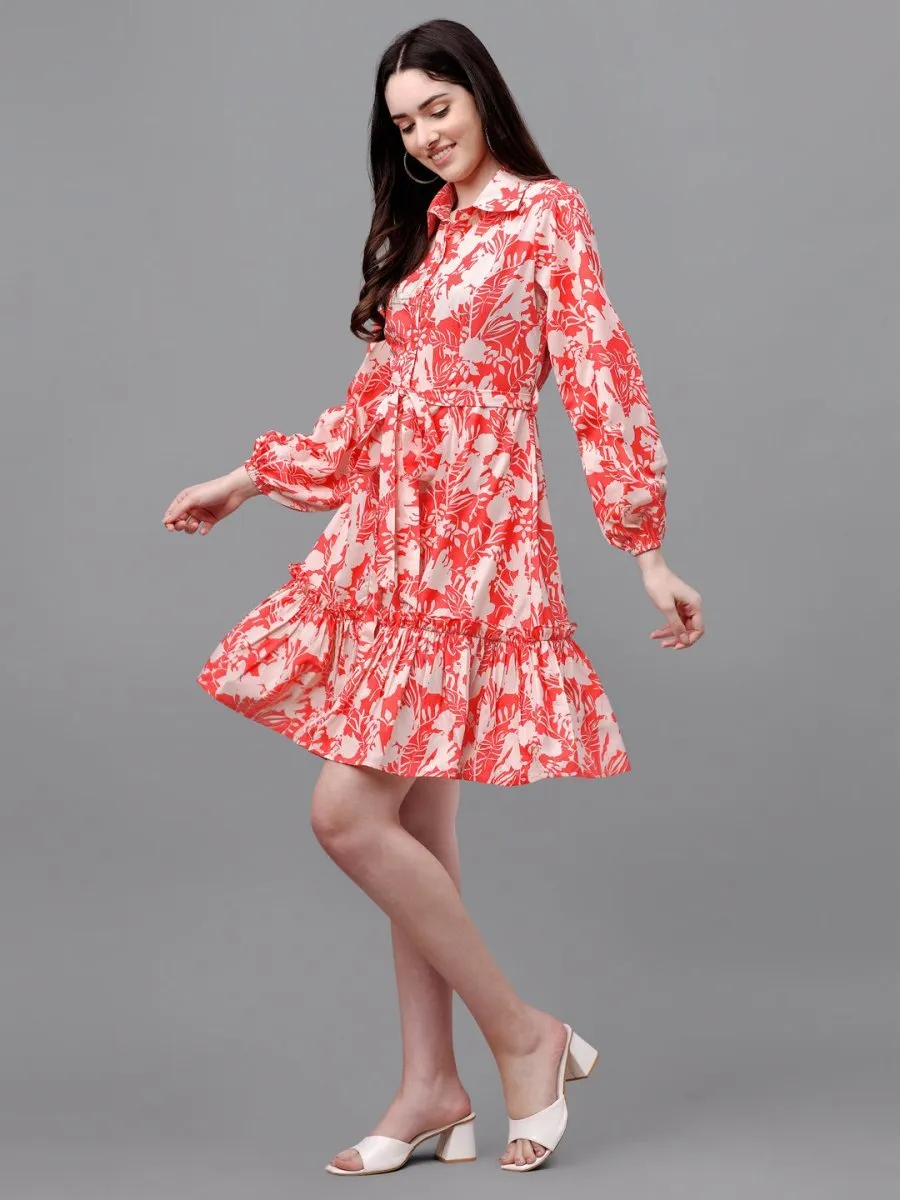 dresses for Women western wear floal red