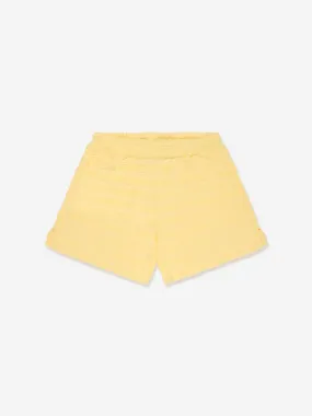 Emporio Armani Girls Striped Logo Shorts in Yellow
