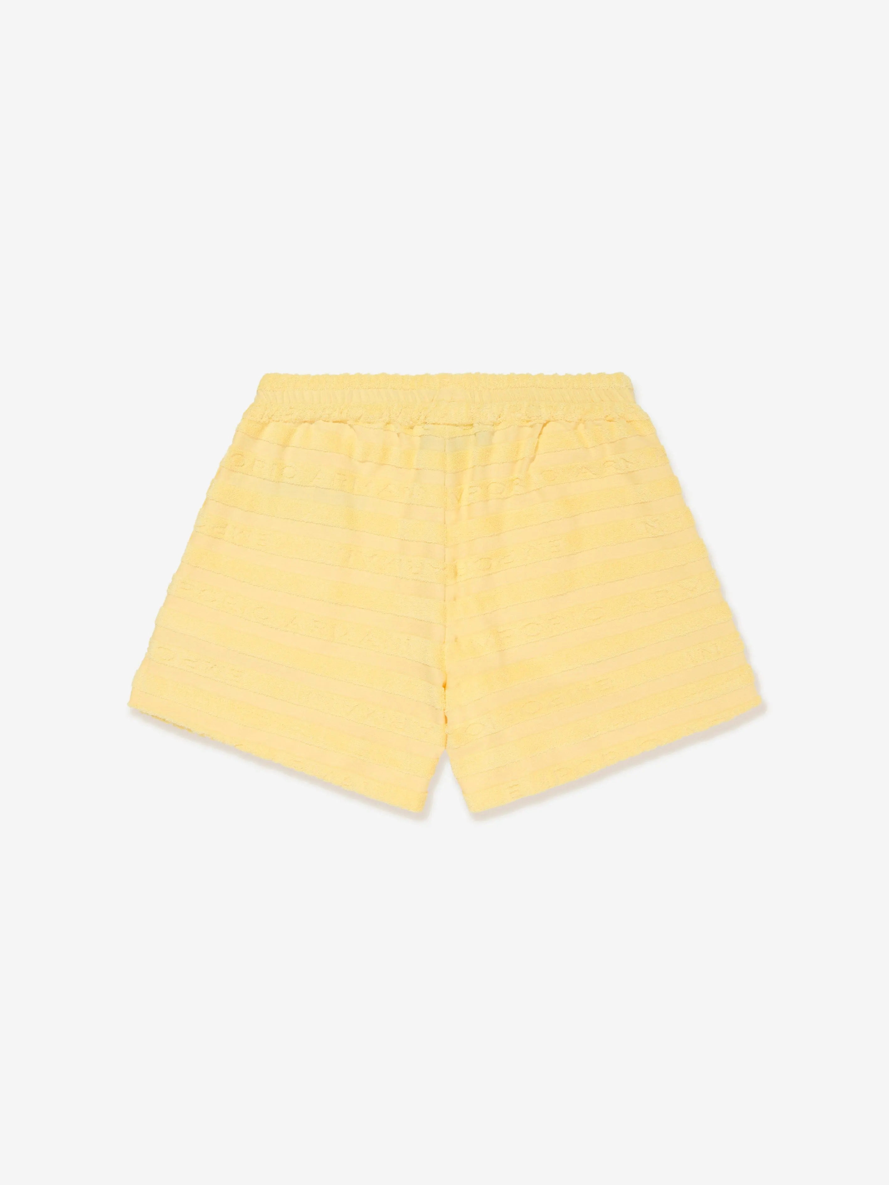 Emporio Armani Girls Striped Logo Shorts in Yellow