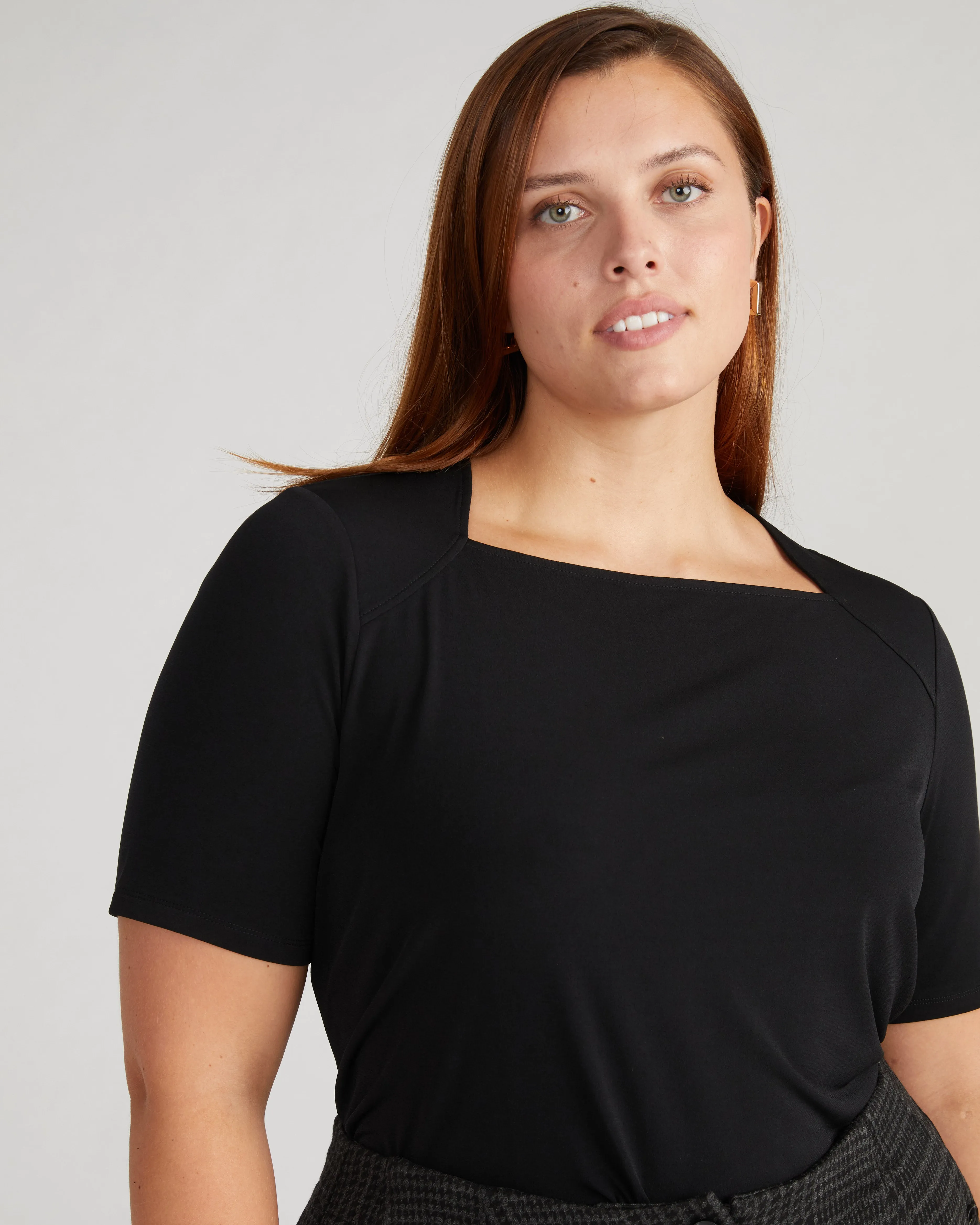 Envelope Neck Top - Black