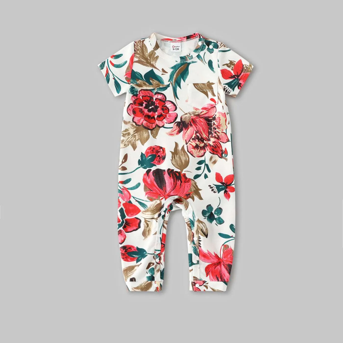 Family Matching All Over Floral Print Short-sleeve Bodycon Dresses and Colorblock T-shirts Sets