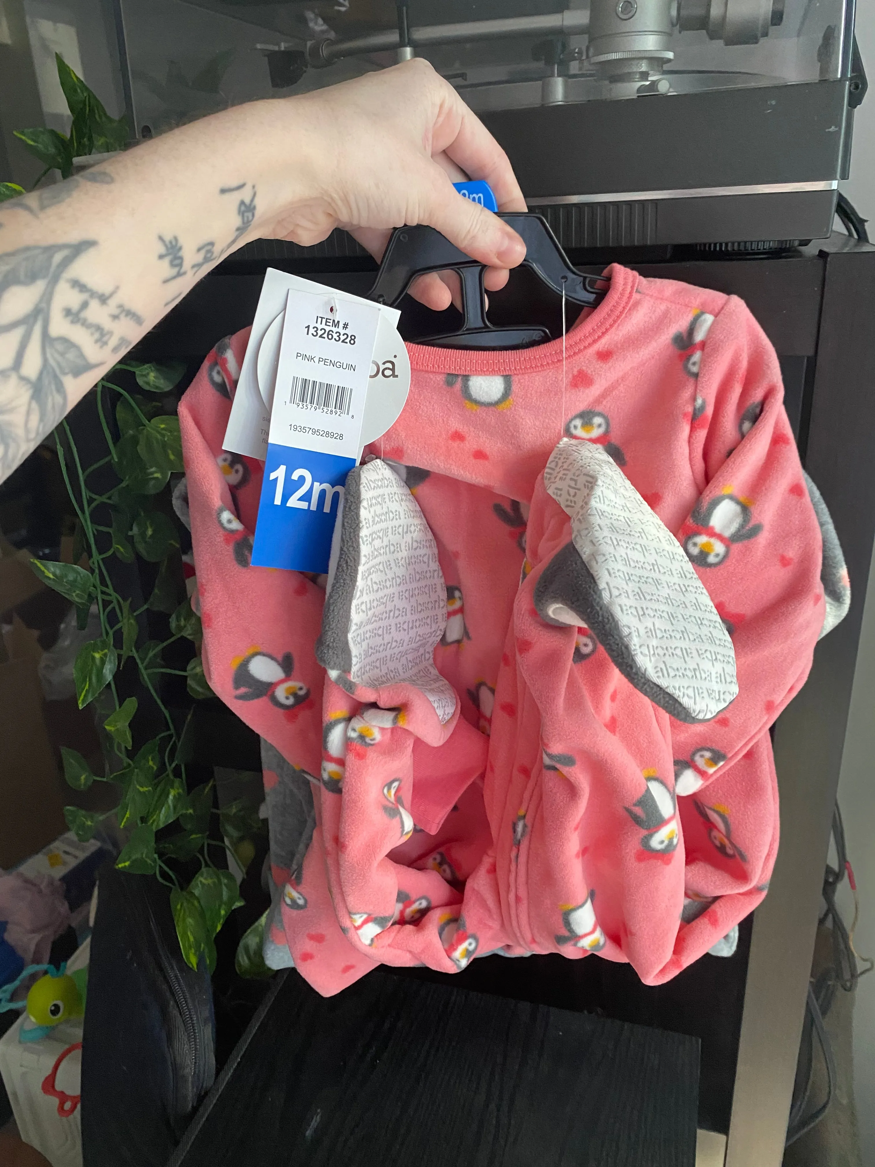 Fleece Penguin Sleepers - Size 12 Months , Kids 12 Month (9-12M)