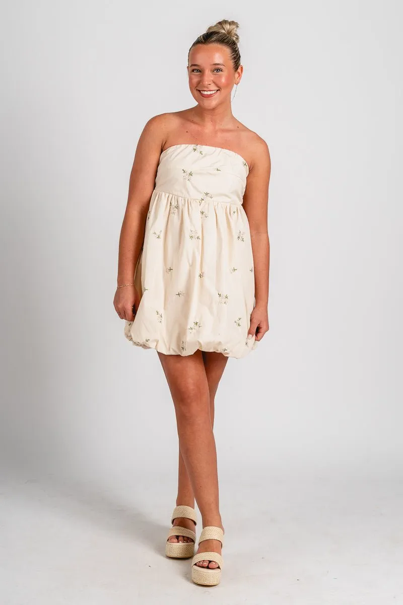 Flower babydoll dress cream