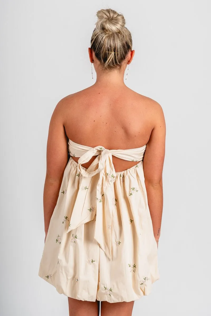 Flower babydoll dress cream
