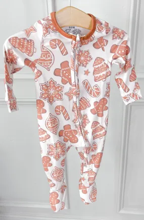 Gingerbread Zip Up Footie Pajama | Copper Pearl
