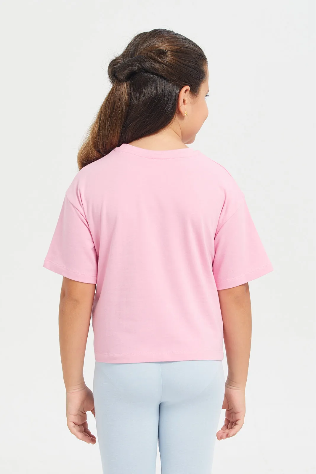Girls Pink Barbie Boxy T-Shirt