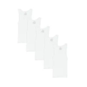 Hanes EcoSmart Boys' Tank Tops, Boys' Tank Shirts, White Tank Tops for Boys, Boys' Workout Tank Tops, (Pack of 5)