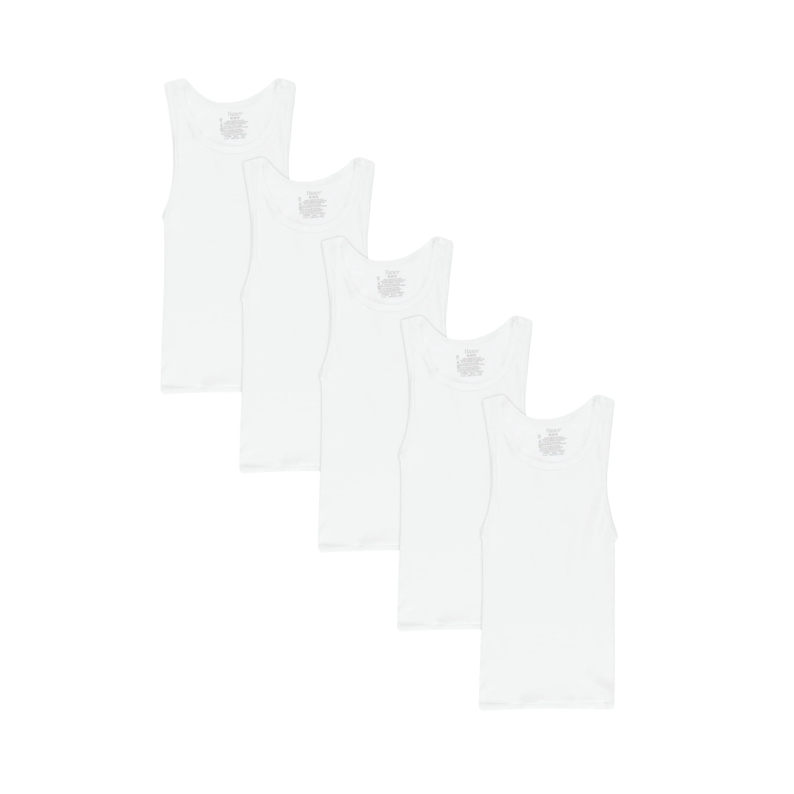 Hanes EcoSmart Boys' Tank Tops, Boys' Tank Shirts, White Tank Tops for Boys, Boys' Workout Tank Tops, (Pack of 5)