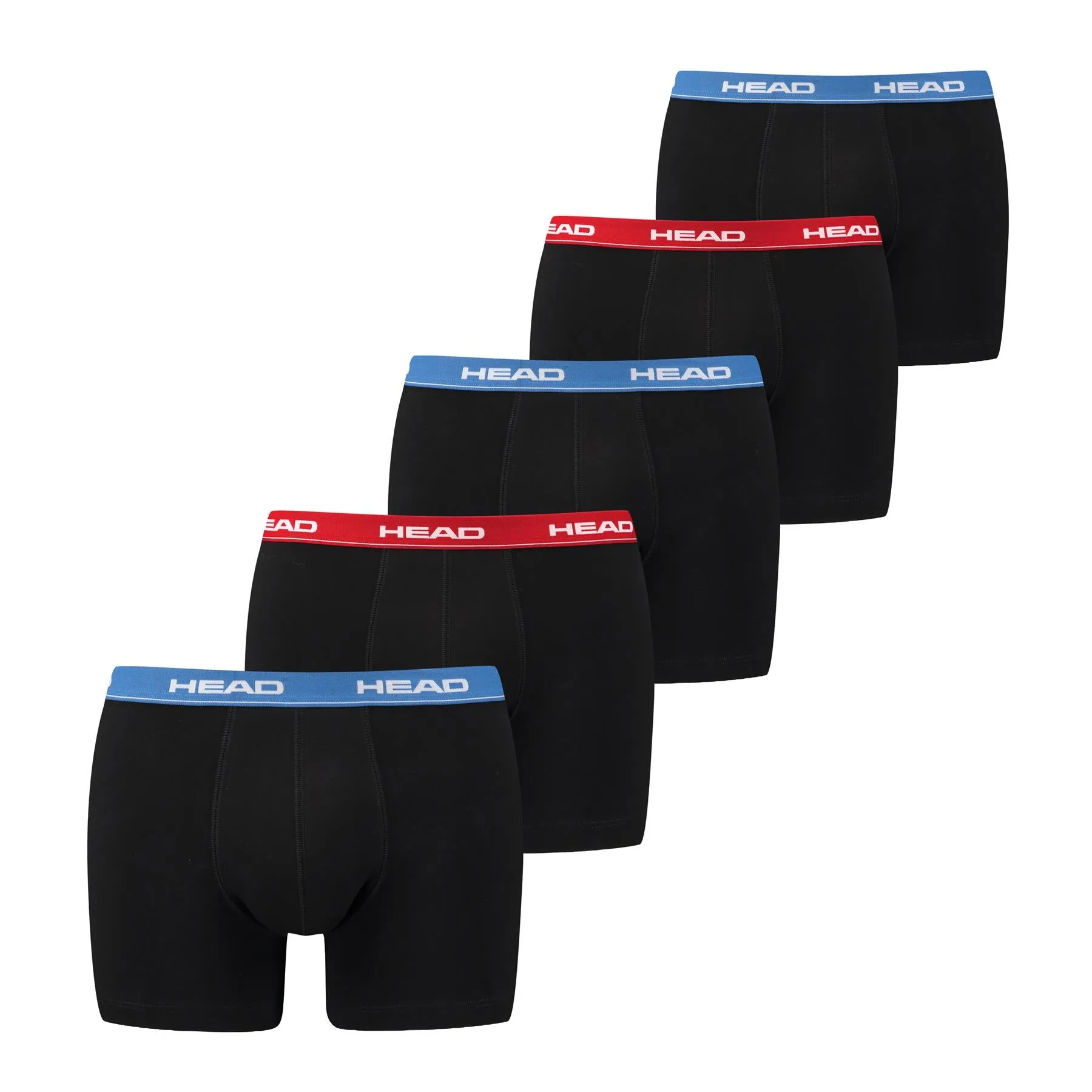 Head Men's Cotton Jersey 5 Pack Ribbed Boxer Shorts, S-XL