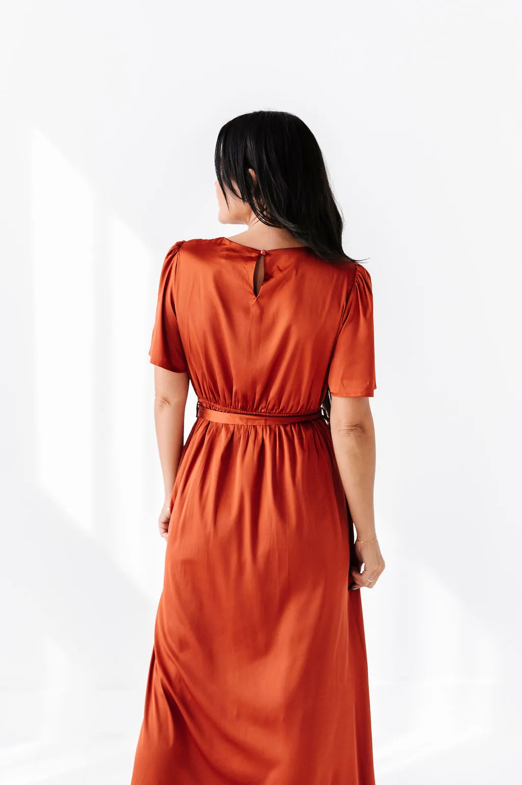 Hollie Tie Dress in Rust