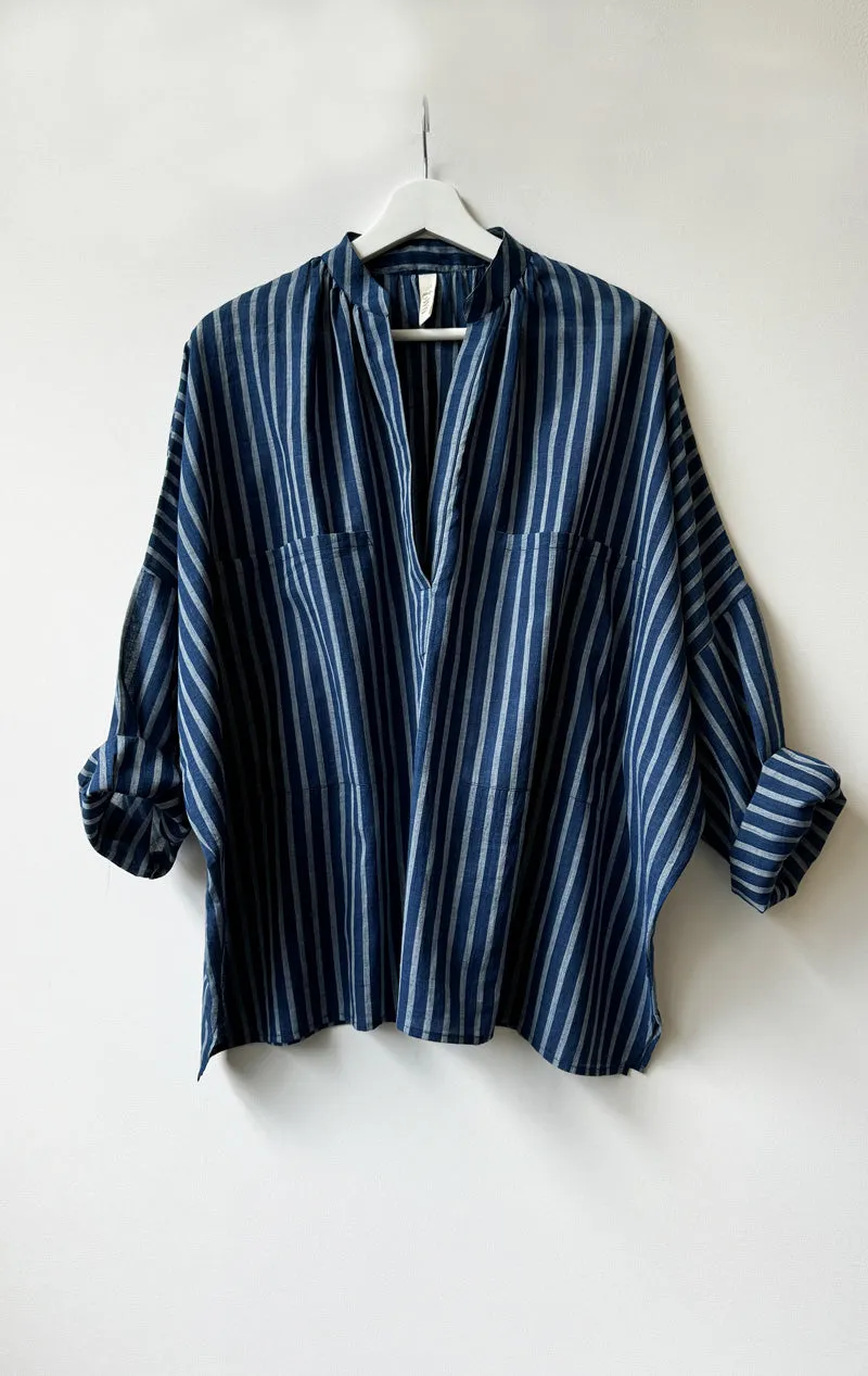 Indigo Stripe Long Sleeve Shirt