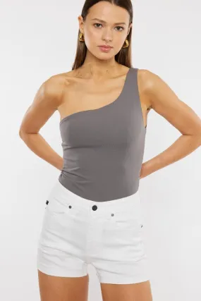 Kancan High Rise White Denim Shorts