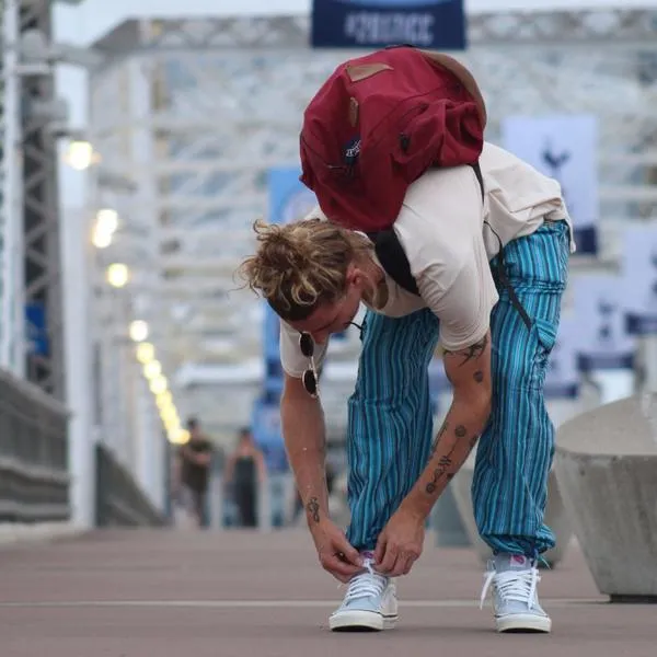 (Large) Blue and Light Blue with some White Lounge Pants 0122