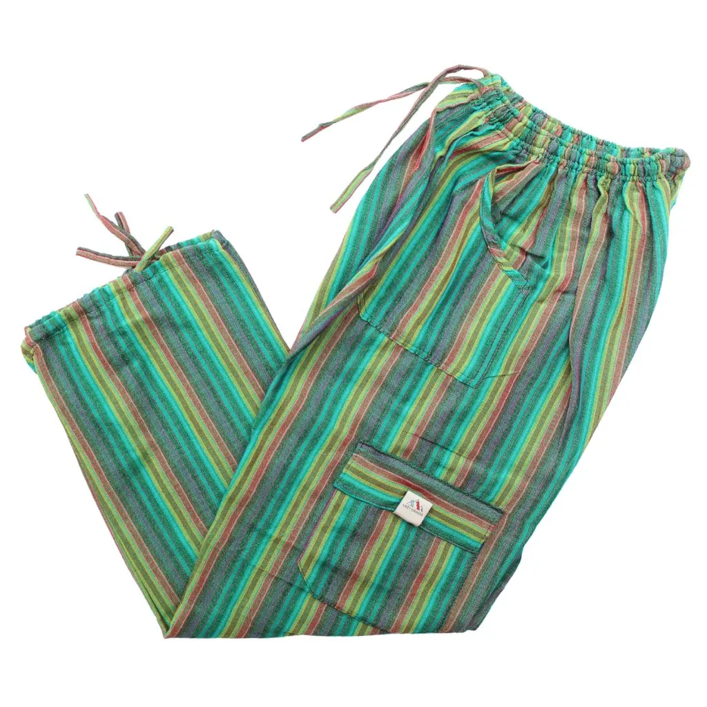 (Large) Sweet Green and Turquoise Stripies 0117