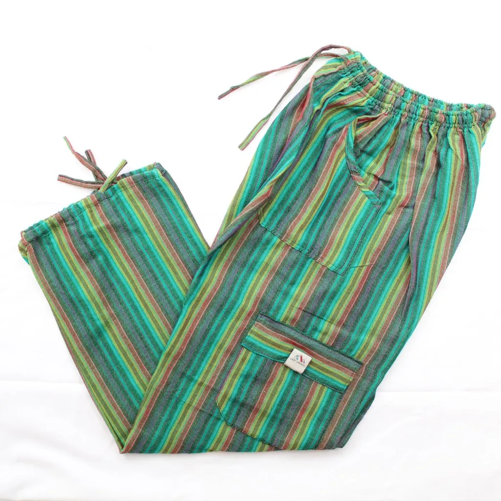 (Large) Sweet Green and Turquoise Stripies 0117