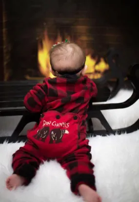 Lazyone Infant & Kids Buffalo Plaid BEAR CHEEKS Flapjack Matching Christmas Pj's