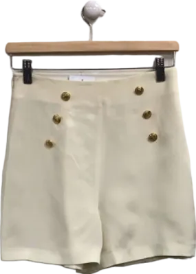 Lilysilk White Silk High-Waisted Shorts Size UK 8