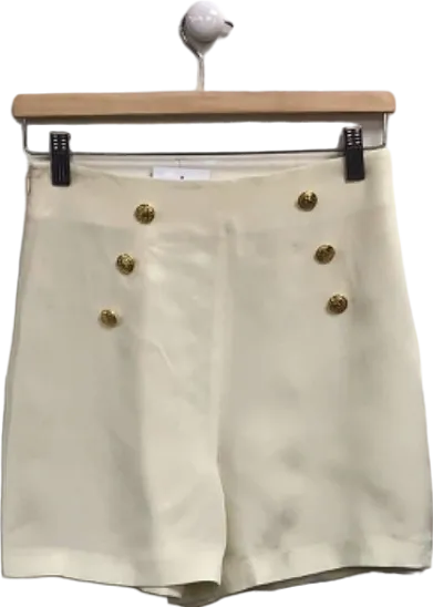 Lilysilk White Silk High-Waisted Shorts Size UK 8