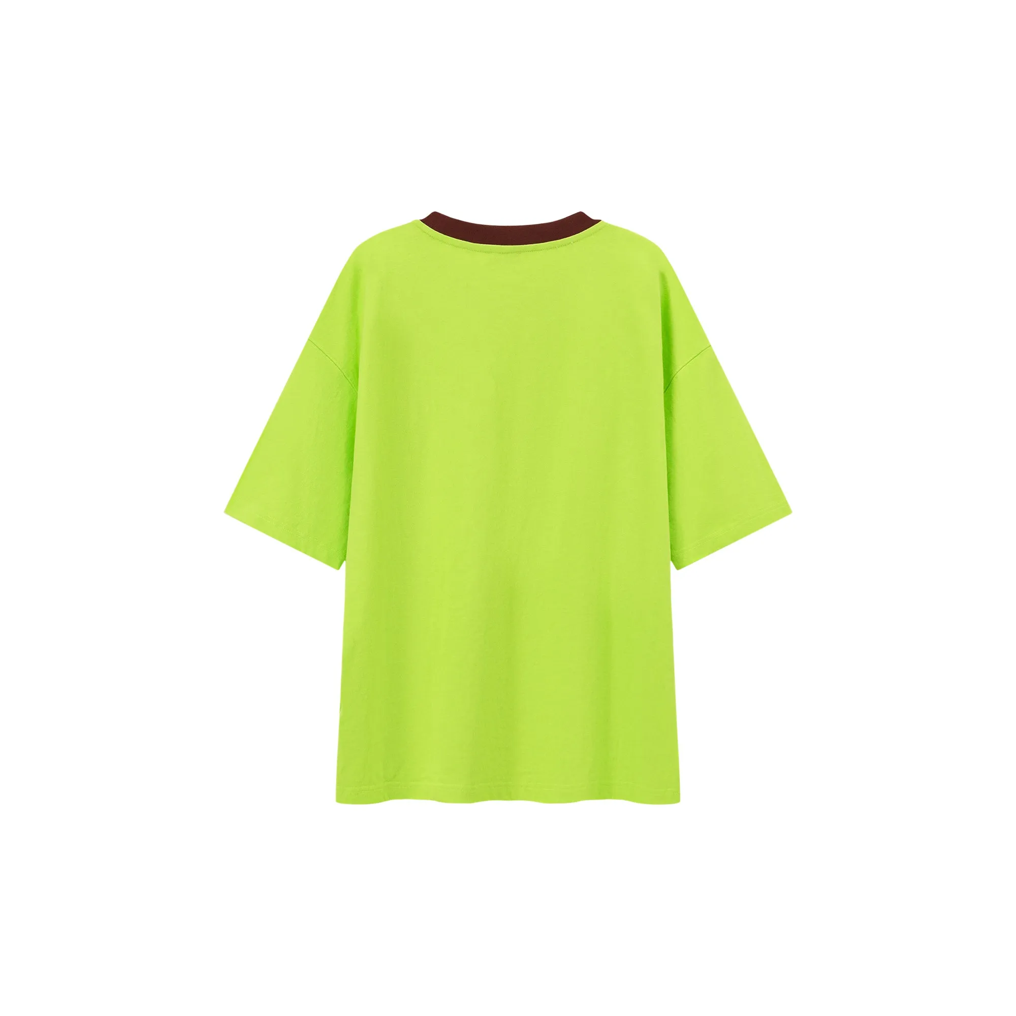 Lined Catcus Color Loose Fit T-Shirt